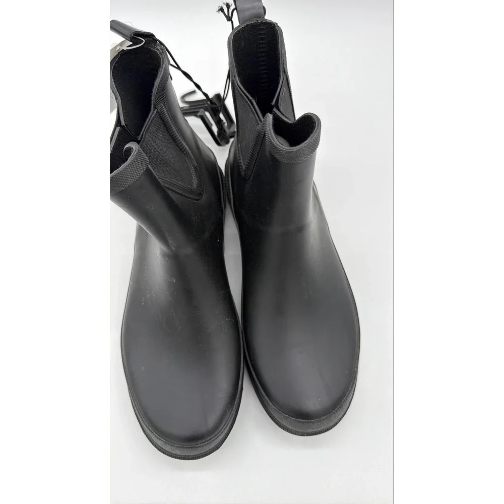 Time And Tru Boots Womens Size 6 Black Chelsea Rain Pull On Water Resistant